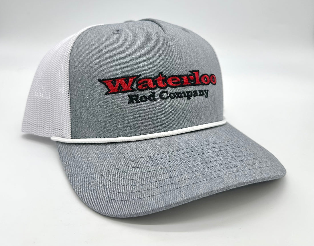 Waterloo Heather Grey and White Rope Cap - Original Waterloo Logo