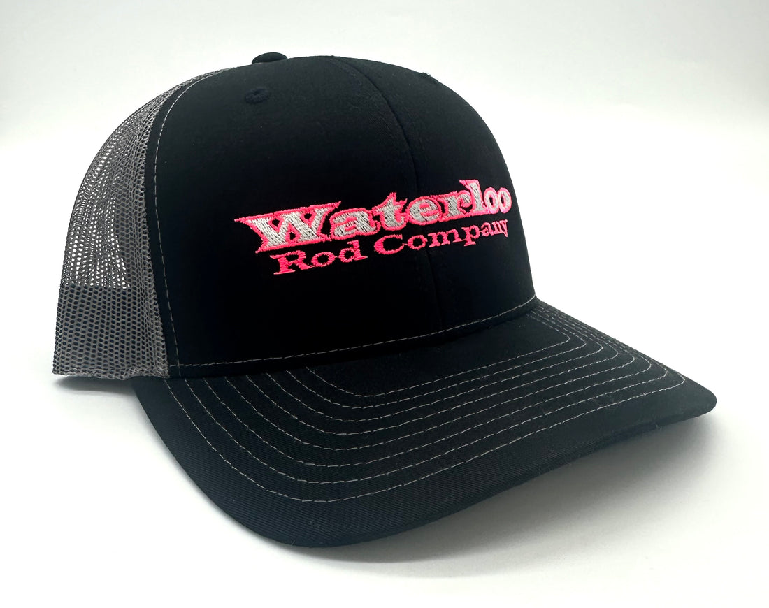 Waterloo Black and Charcoal Cap - Hot Pink Original Logo