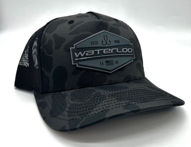 Waterloo Sable Duck Camo and Black Cap - Badge Rubber Logo