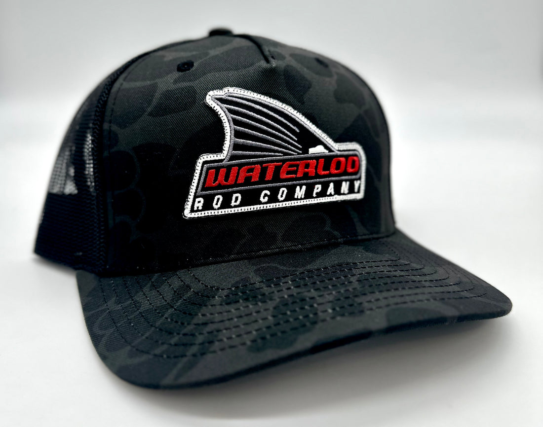 Waterloo Sable Duck Camo and Black Cap - Tails Up Logo