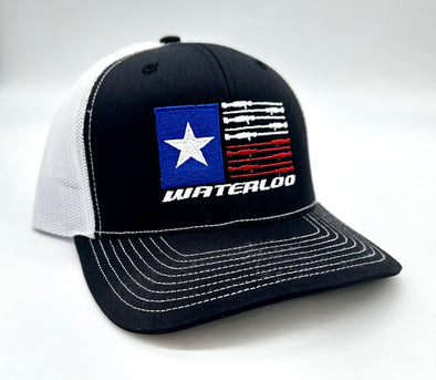 Waterloo Black and White Cap - Rod Flag Logo