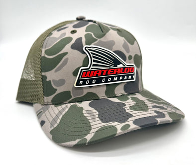 Waterloo Marsh Duck Camo and Loden Cap - Tails Up Rubber Logo