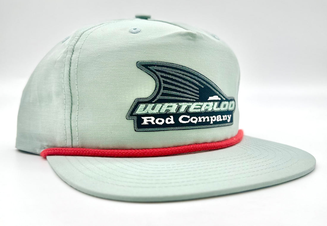 Waterloo Seafoam and Red Rope Cap - Seafoam Tails Up