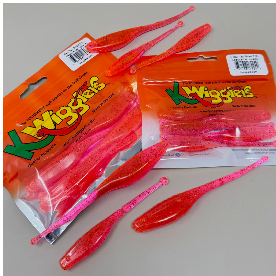 KWIGGLERS Ball Tail Shad 7 Pack (Multiple Colors)