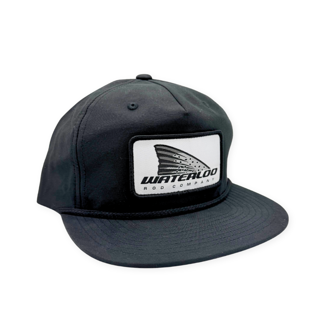 Waterloo Black Rope Cap  - Trout Logo