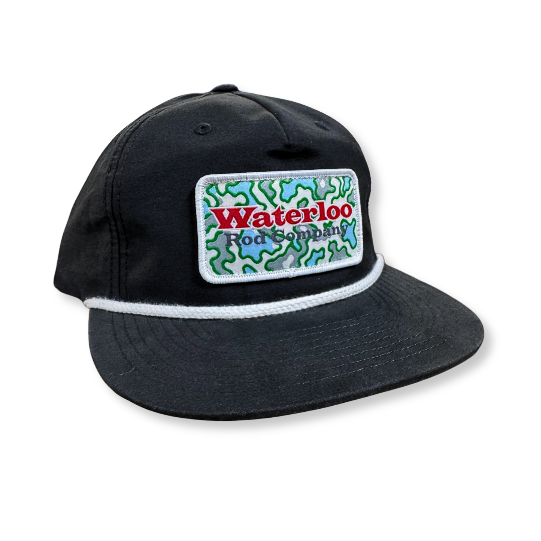 Waterloo Black and White Rope Cap  - Blue Camo OG Patch