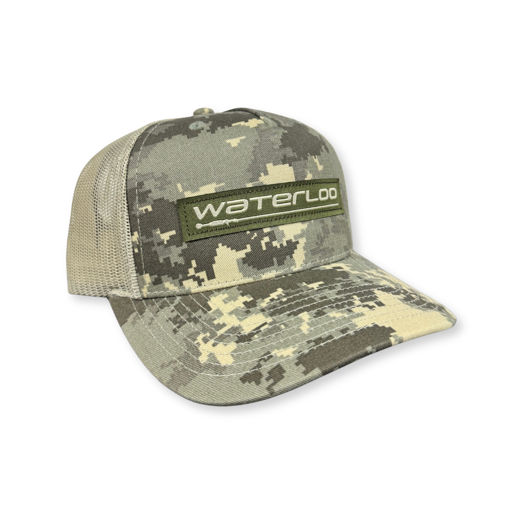 Waterloo Digital Camo & Light Green Cap - Performance Logo