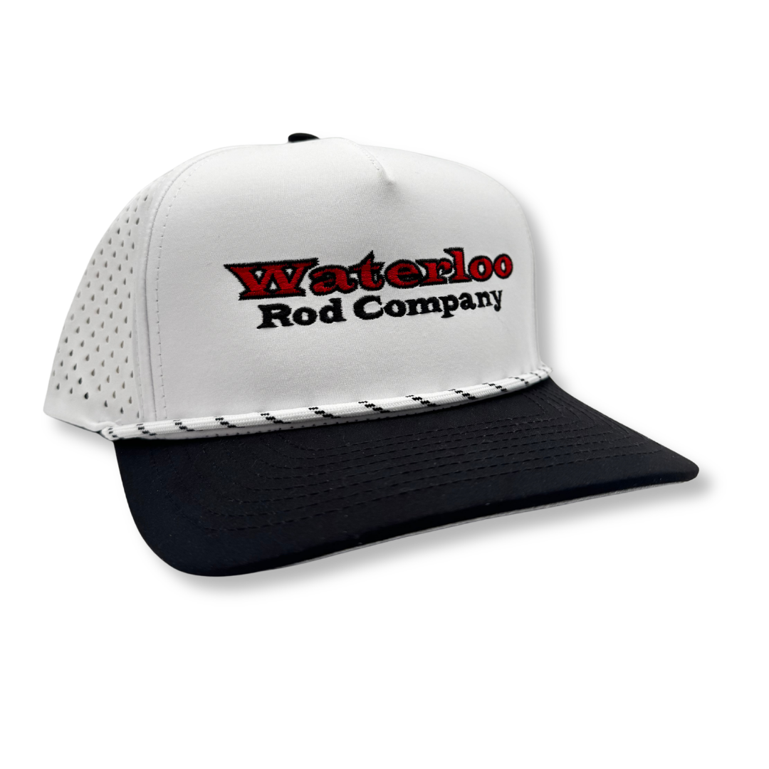 Waterloo White and Black Performance Rope Cap - OG Logo