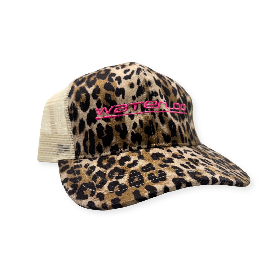 Women's Leopard Baseball Pony Cap- Pink