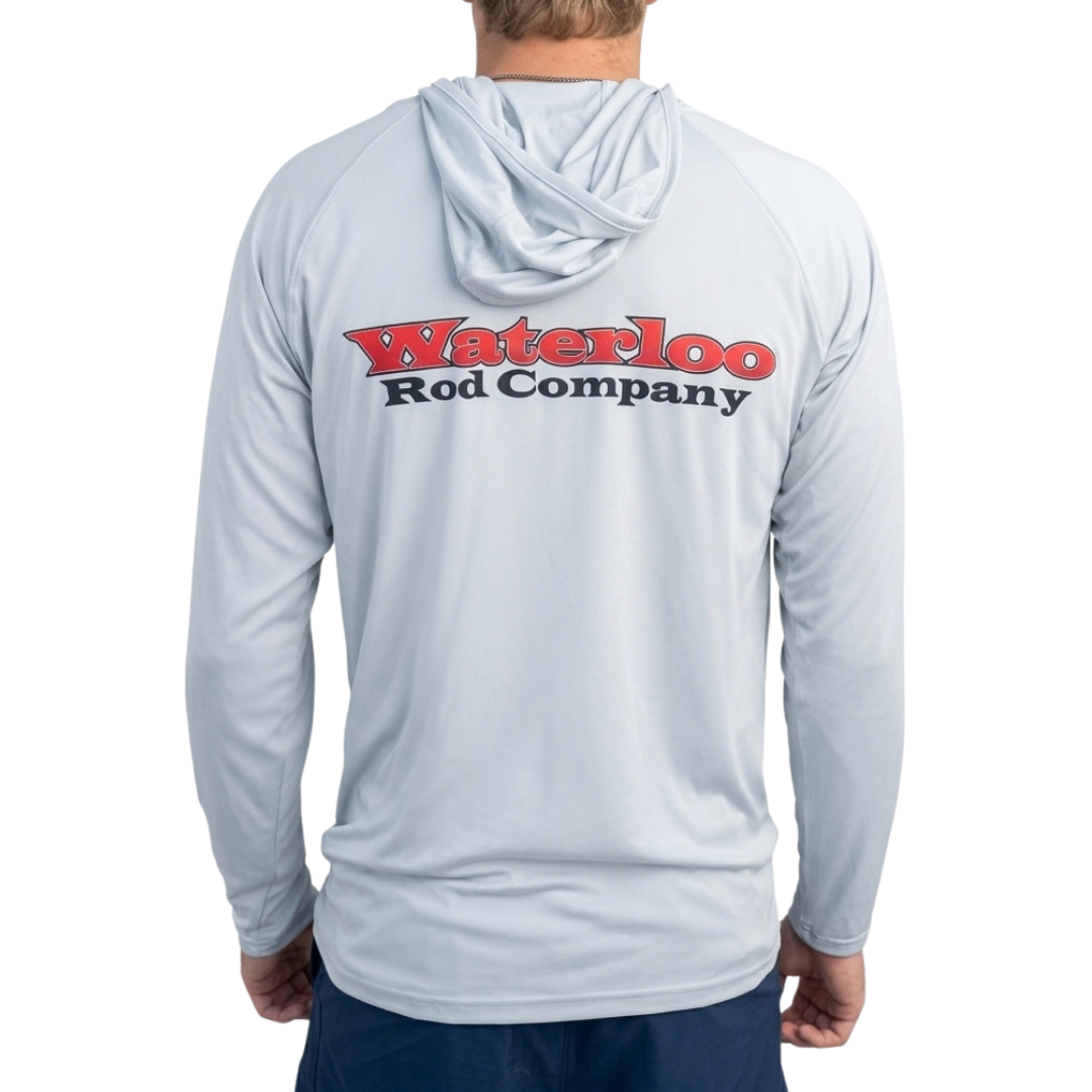 Waterloo Silver Hooded Long Sleeve Performance Shirt - OG Logo