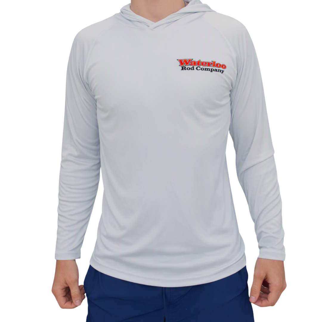 Waterloo Silver Hooded Long Sleeve Performance Shirt - OG Logo