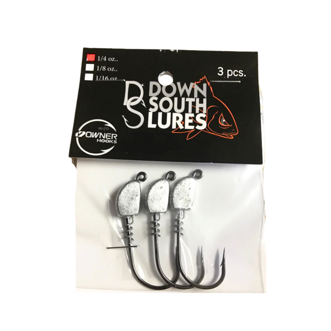 Down South Lures Jigheads 1/4oz. 3/0 Silver