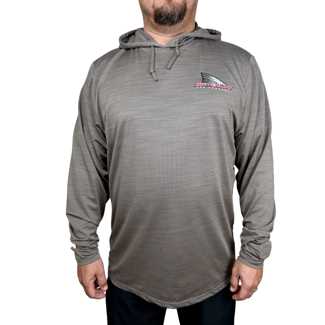Waterloo Charcoal Performance Hoodie - Trout Logo