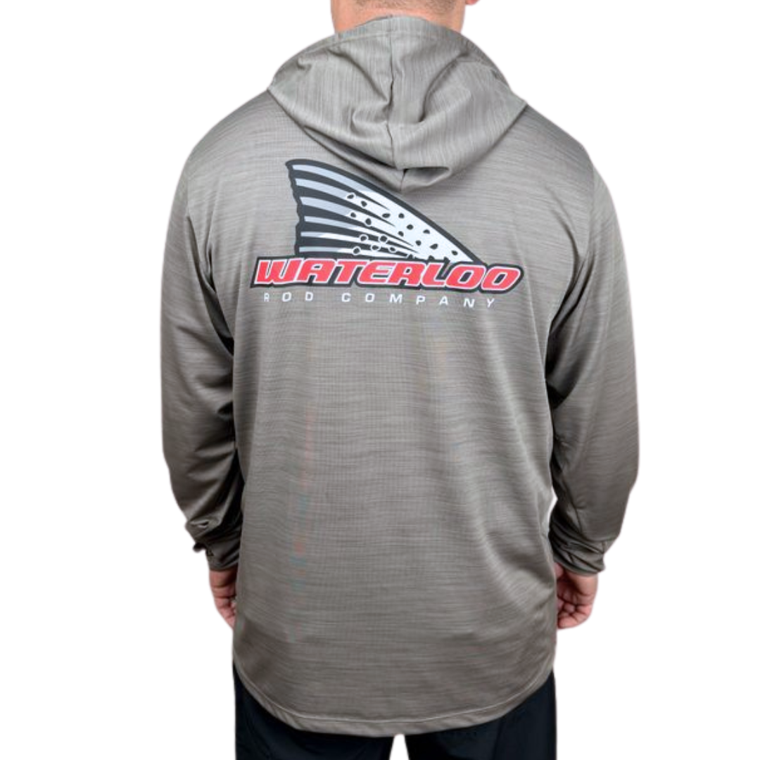 Waterloo Charcoal Performance Hoodie - Trout Logo