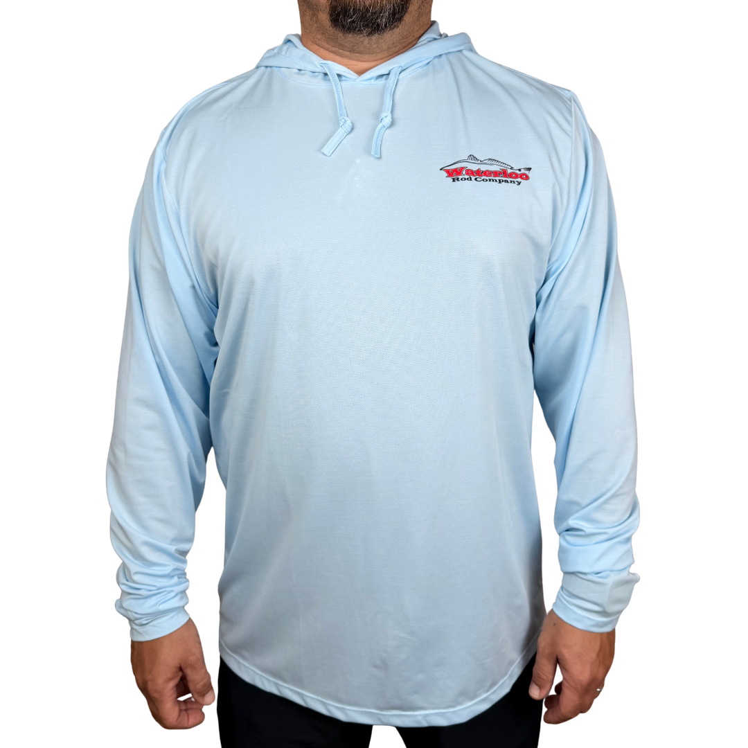 Waterloo Coastal Blue Performance Hoodie - Redfish Logo