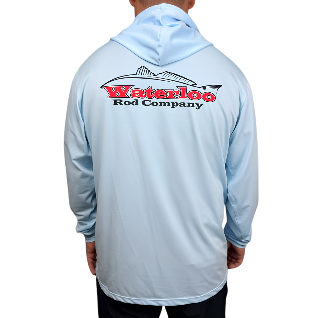 Waterloo Coastal Blue Performance Hoodie - Redfish Logo