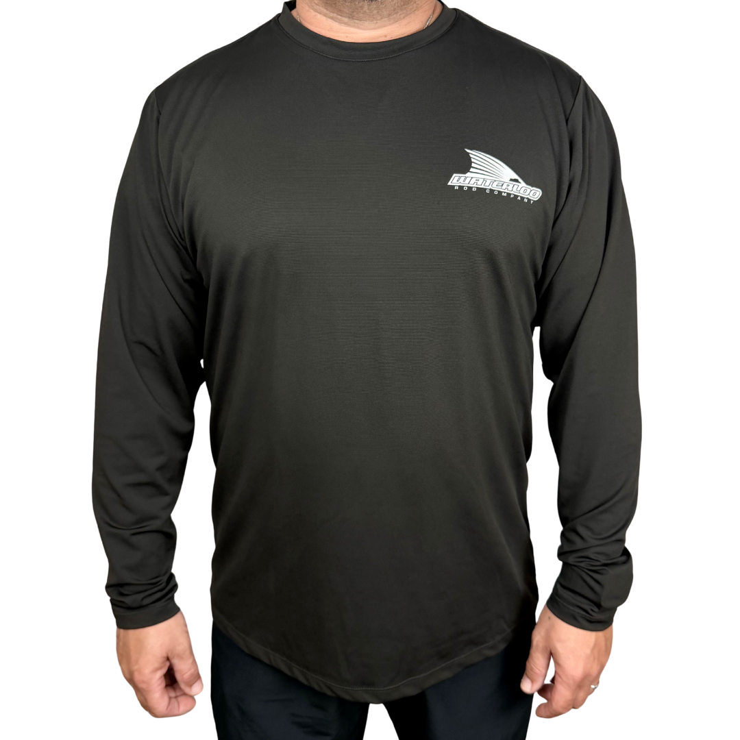 Waterloo Black Long Sleeve Performance Tee- Tails Up