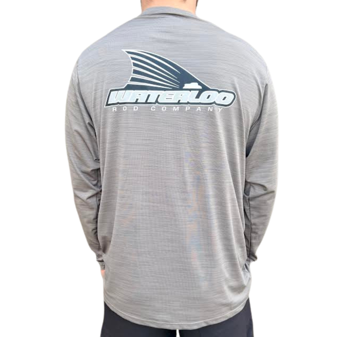 Waterloo  Charcoal Long Sleeve Performance Tee- Tails Up