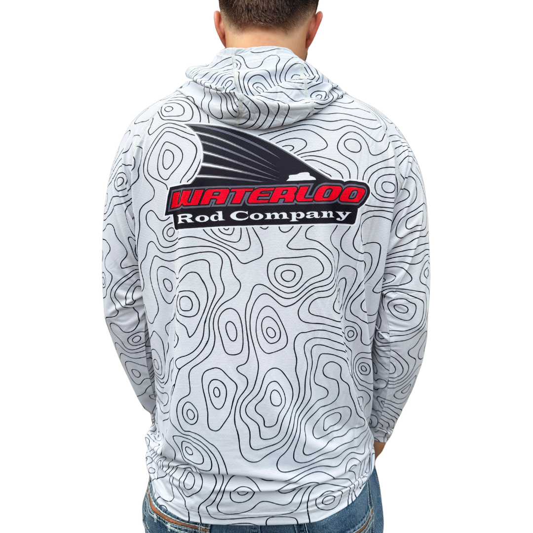 Waterloo White Topo Long Sleeve Hoodie - Tails Up