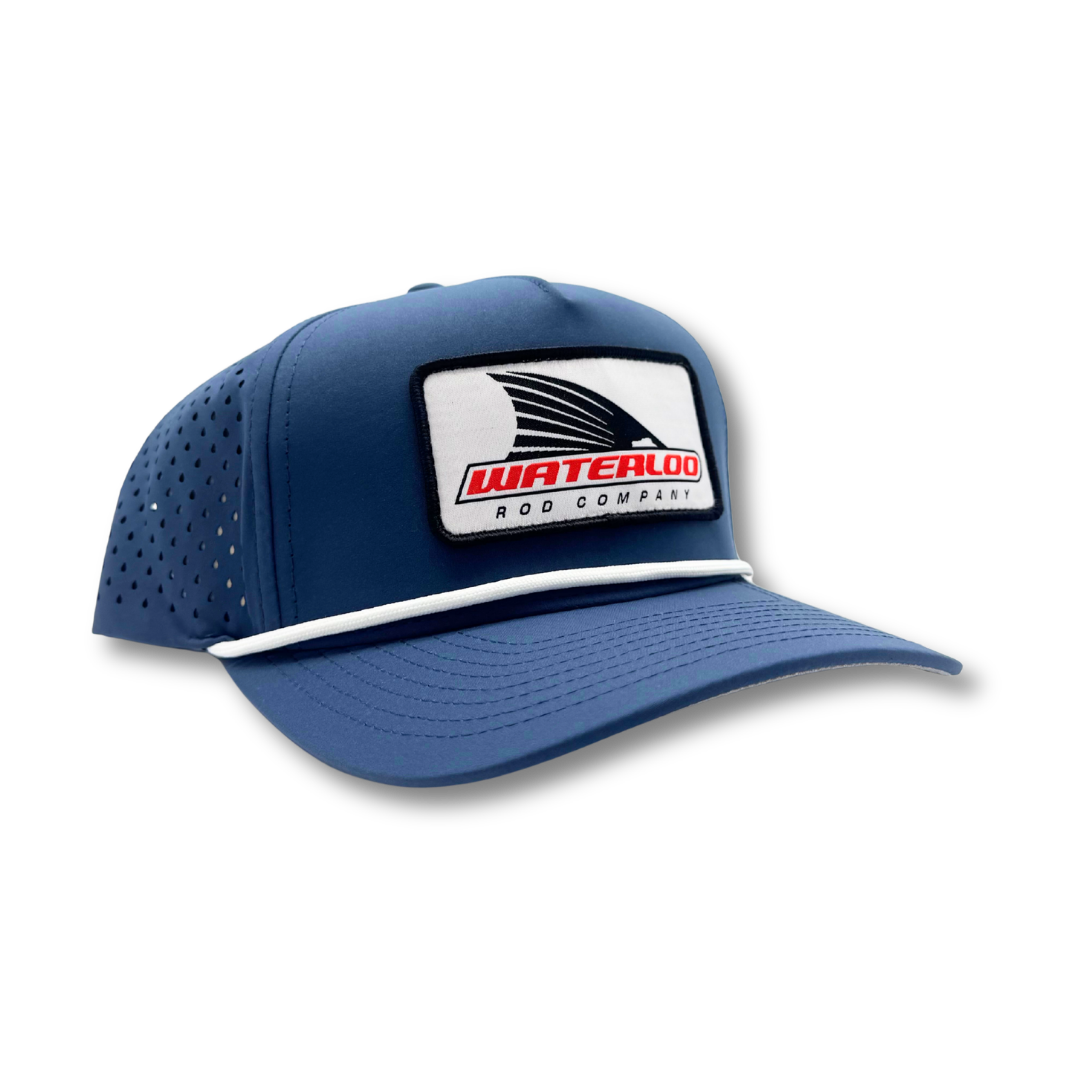 Waterloo Navy and White Performance Rope Cap - Tails Up Patch