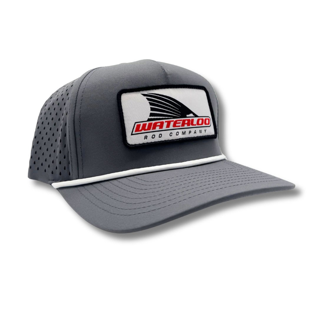 Waterloo Charcoal and White Performance Rope Cap - Tails Up Patch