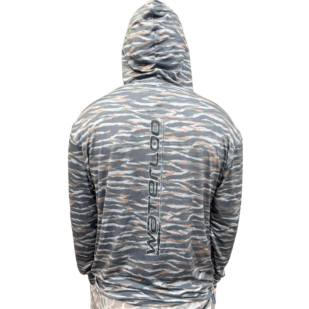 Burlebo Performance Hoodie - Tiger Stripe Camo - Performance Logo