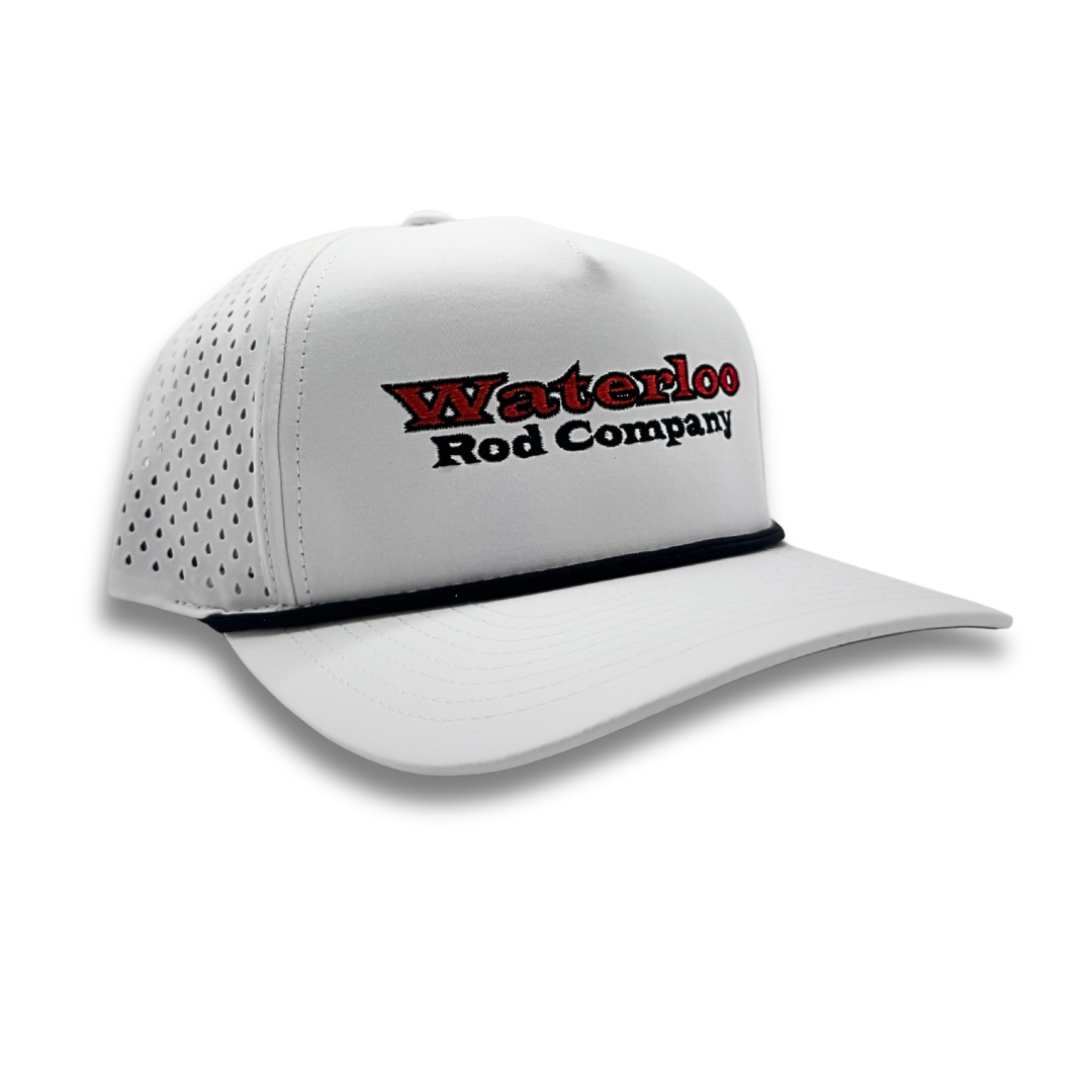 Waterloo White and Black Performance Rope Cap - OG Logo