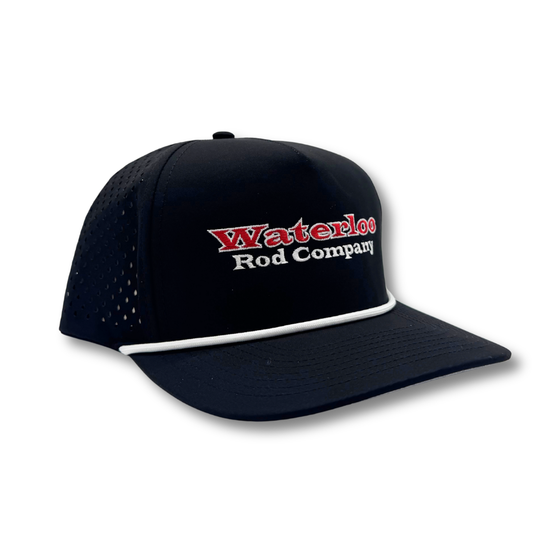 Waterloo Black and White Performance Rope Cap -OG Logo