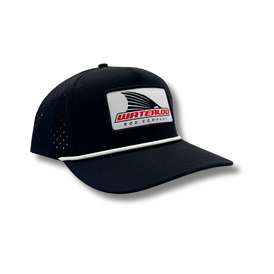 Waterloo Black and White Performance Rope Cap - Tails Up Patch