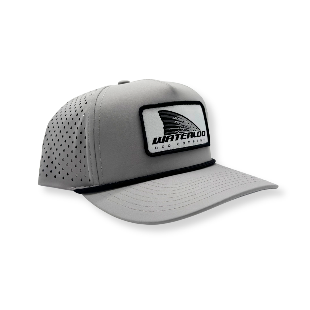Waterloo Silver and Black Performance Rope Cap - Trout Patch