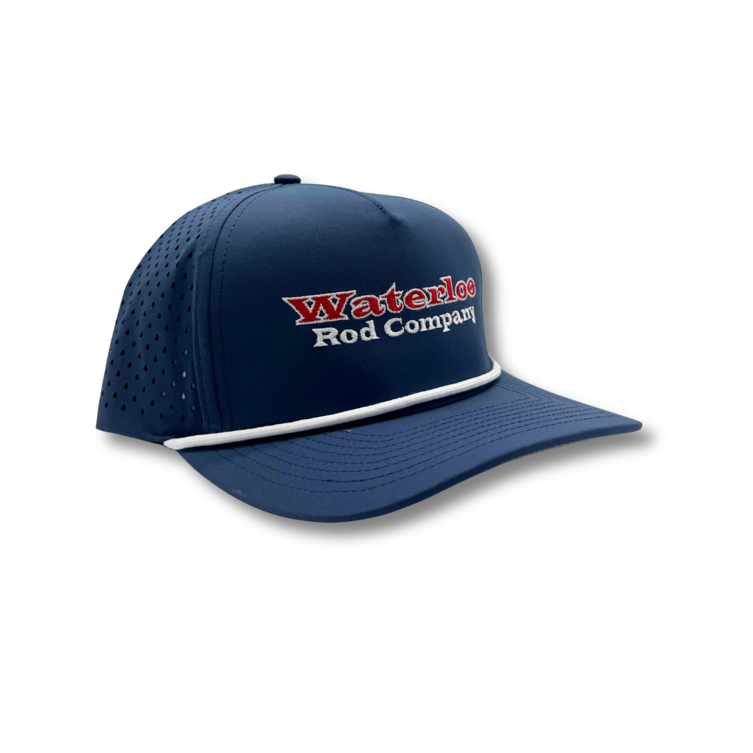 Waterloo Navy and White Performance Rope Cap - OG Logo