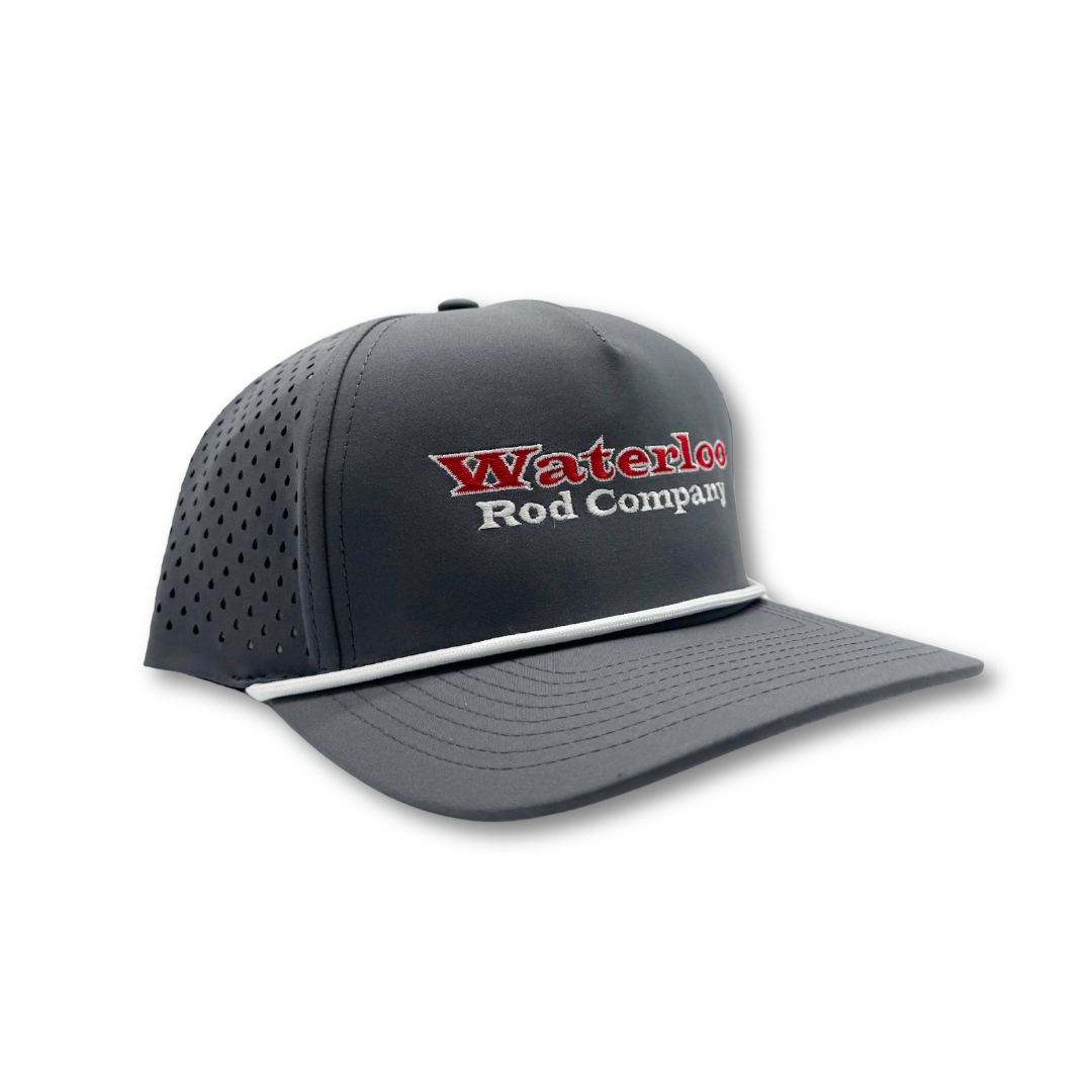 Waterloo Charcoal and White Performance Rope Cap - OG Logo