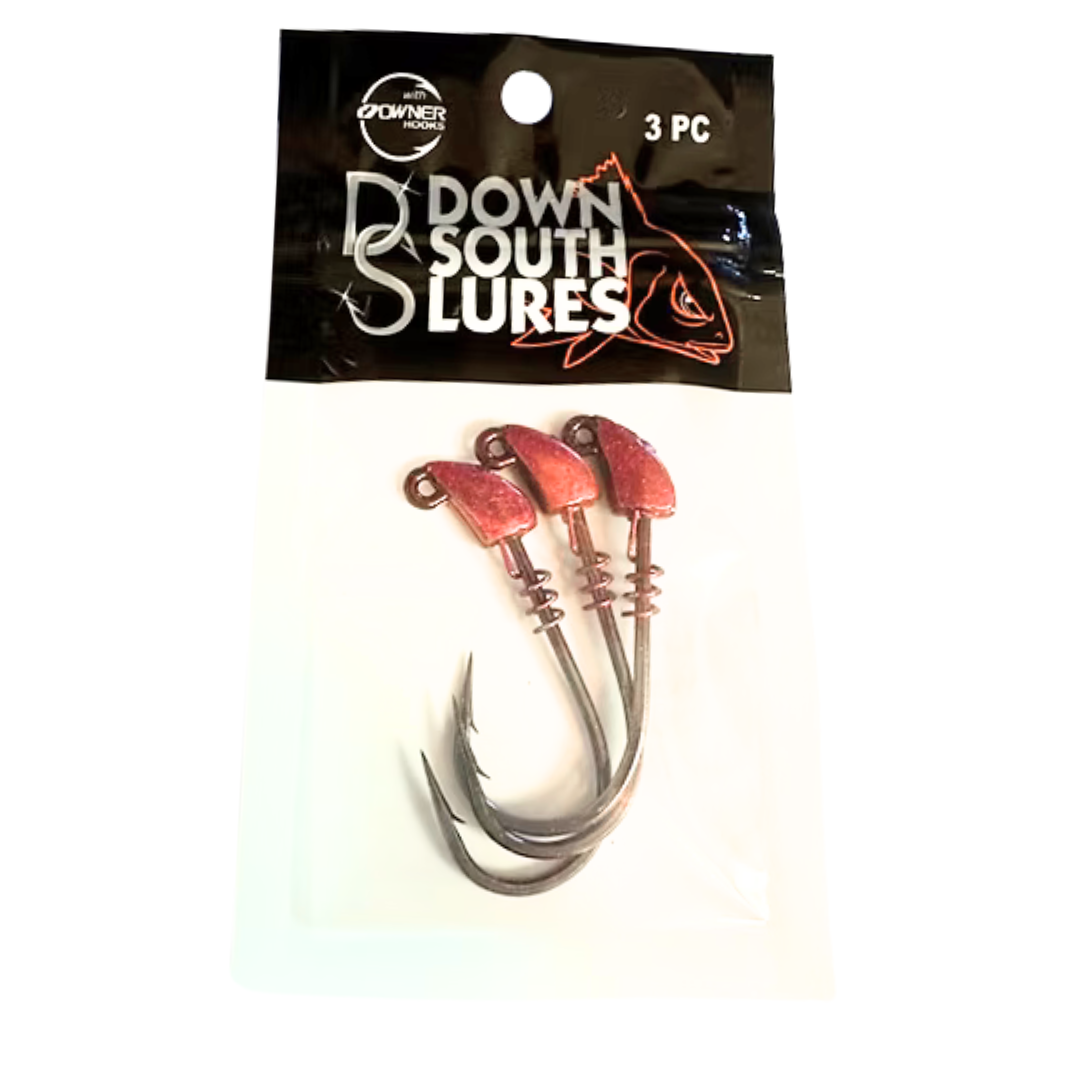 Down South Lures - Lethal Venom Jighead - Red - 3/0 1/8oz