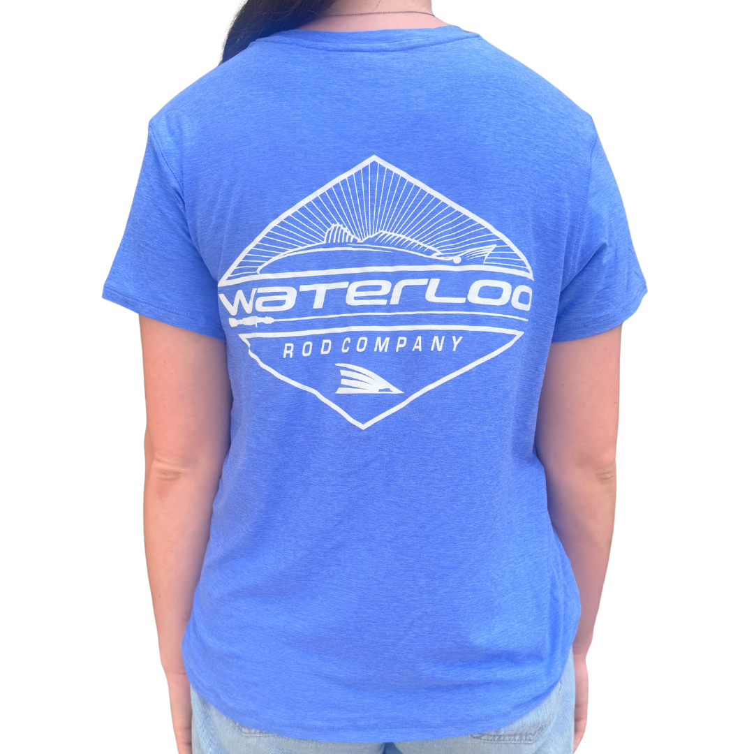 Waterloo Women's Tee - Heathered Blue - Diamond Logo