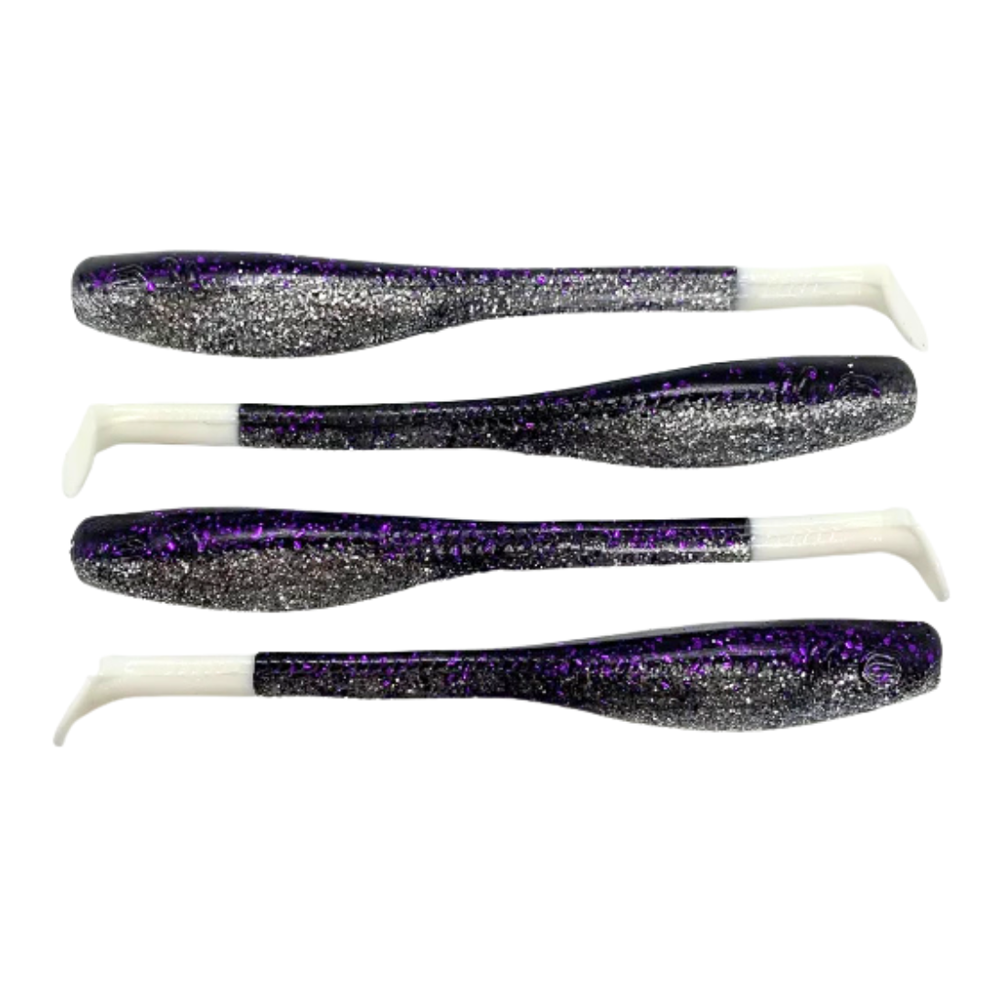 Down South Lures - Super Model  Purple Reign White Tail