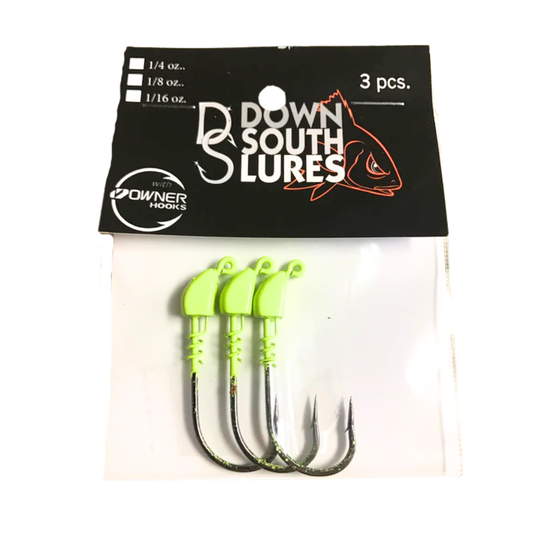Down South Lures Jigheads 1/8 oz. 4/0 Chartreuse