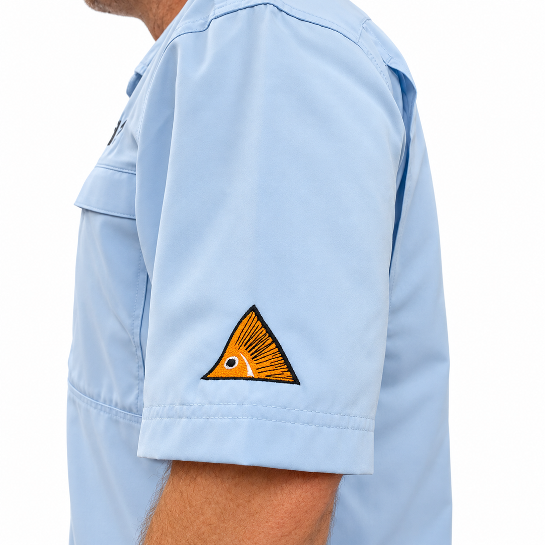 Got Tail? Light Blue Short Sleeve Button Down - Got Tail? Logo