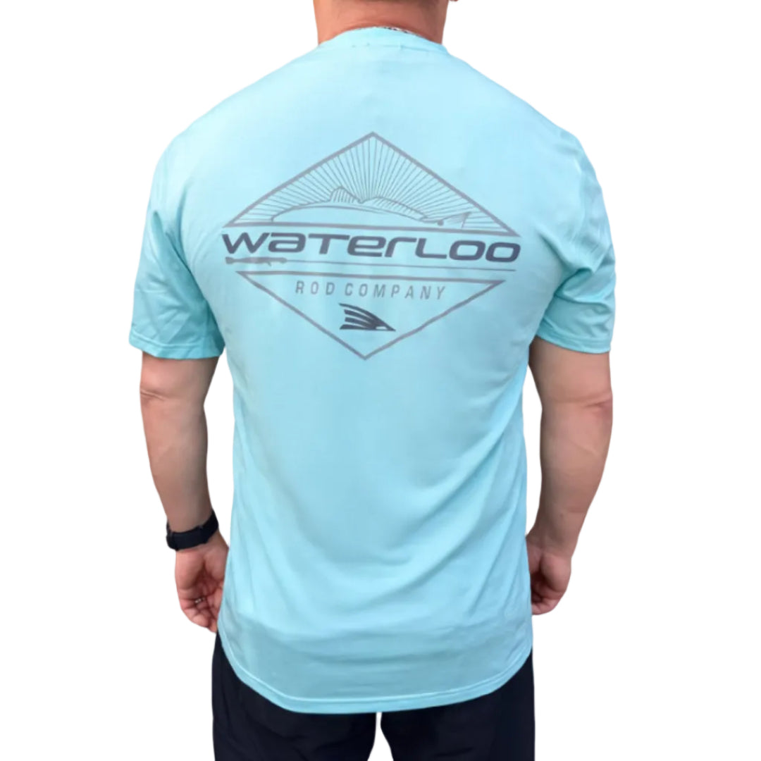 Aftco Air O Mesh Short Sleeve - Shoreline Blue - Waterloo Diamond Logo