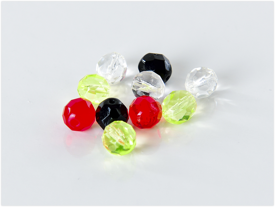 Brass Ticker Glass Beads - 14 Piece