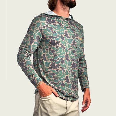 Marsh Pamilco Long Sleeve Hooded Crew - Waterloo Performance Logo