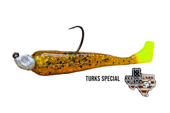 3JD Lures 4.50" Inverted Paddletail (6 Count)- Multiple Colors
