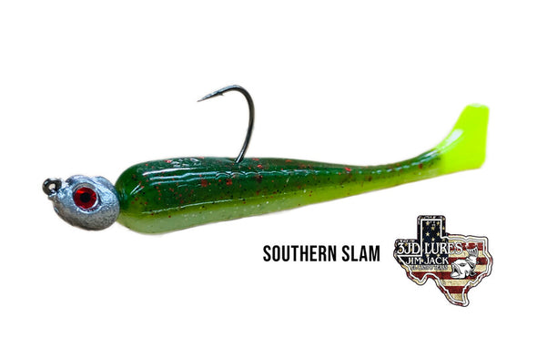3JD Lures 4.50" Inverted Paddletail (6 Count)- Multiple Colors