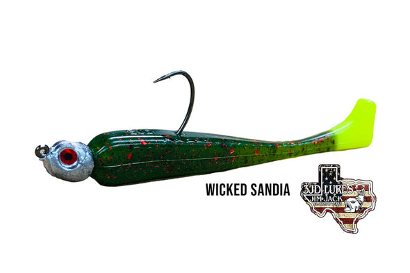 3JD Lures 4.50" Inverted Paddletail (6 Count)- Multiple Colors