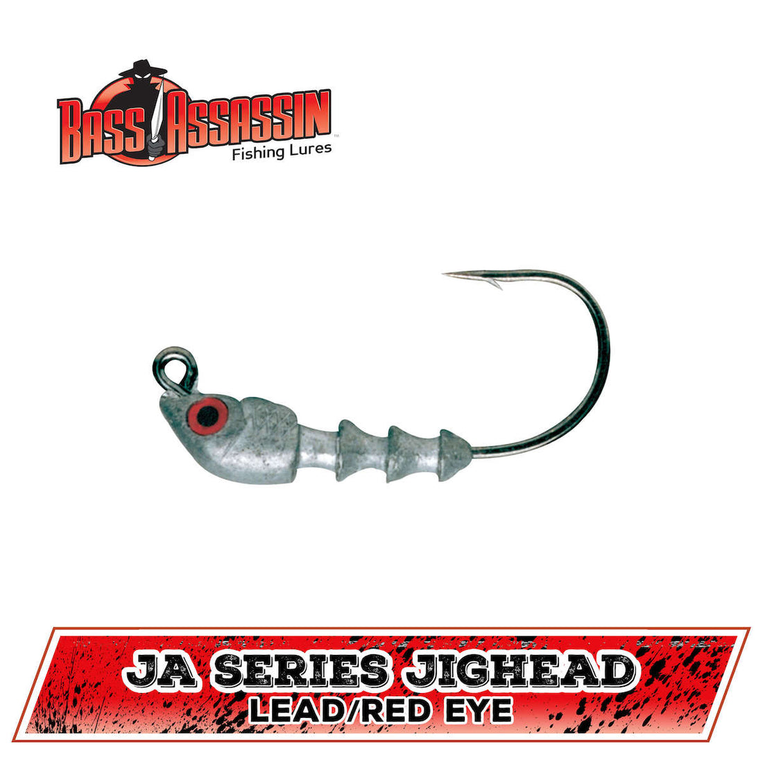 Bass Assassin Jighead 1/8oz Lead/Red Eye - 18 per Pack - JA06101