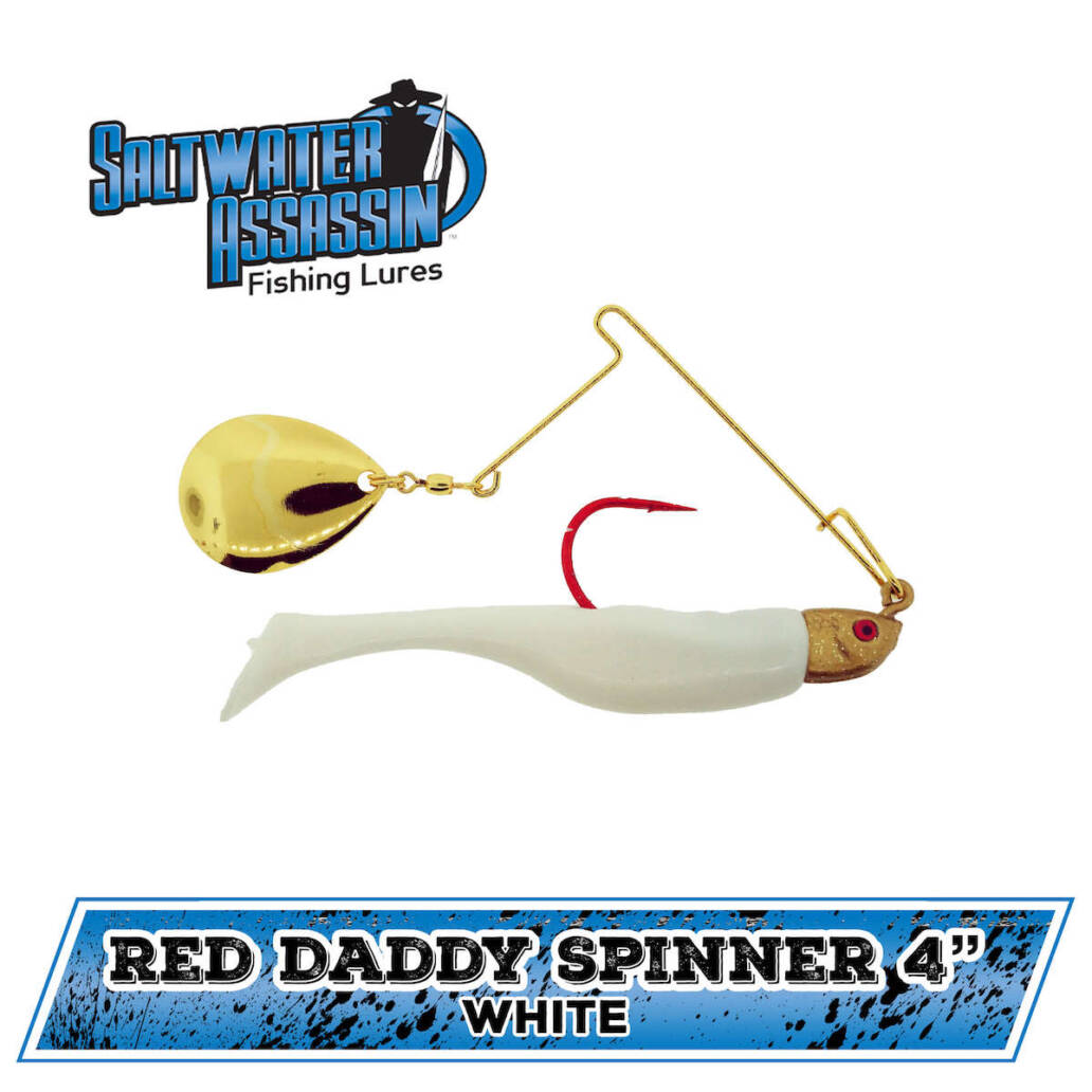 Bass Assassin Red Daddy Spinner 4 White