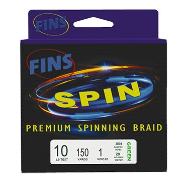 Fins Braid Spin - Green - 15lb. 150yds. – Waterloo Rods