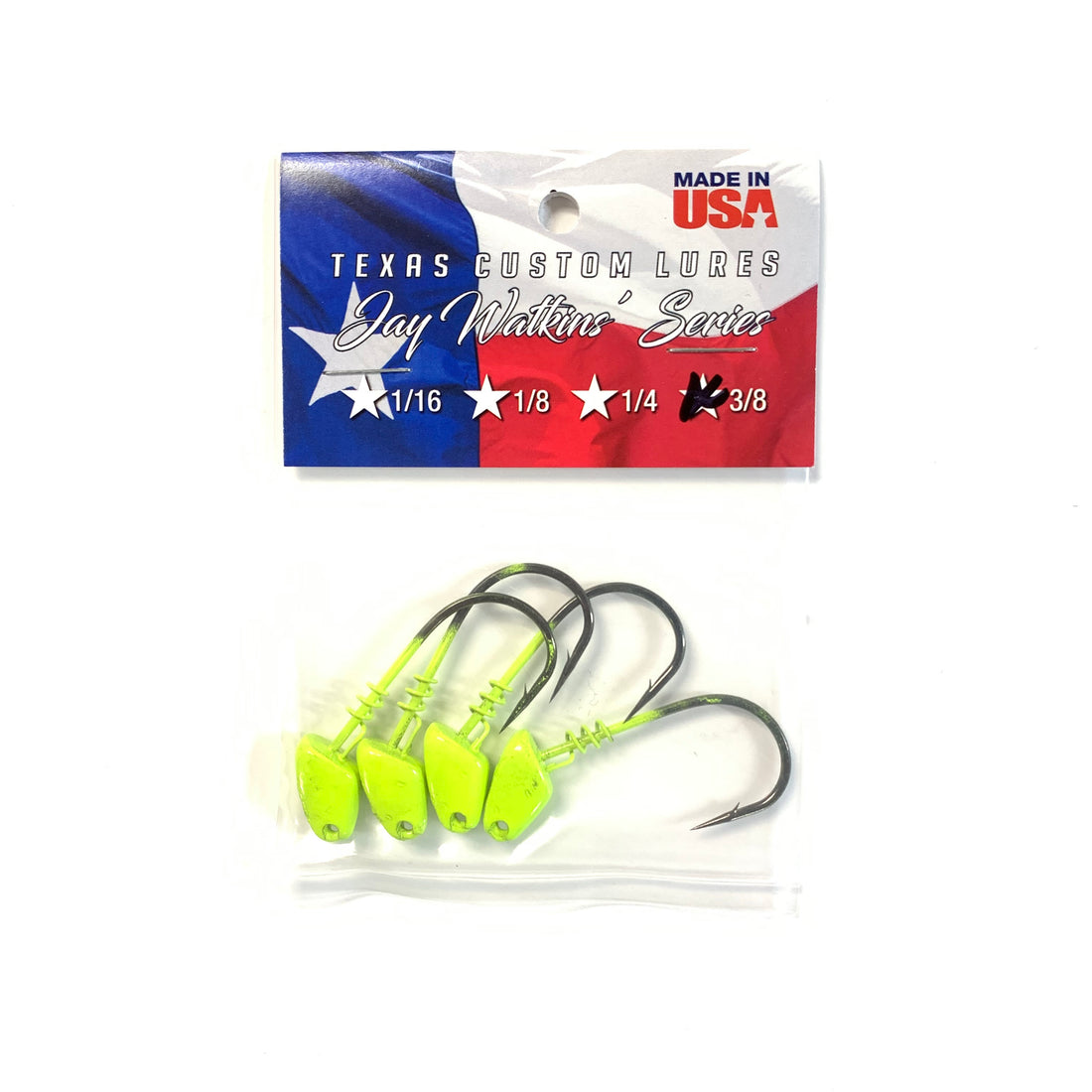 Texas Custom Lures Jighead- Chartreuse (Multiple Sizes)