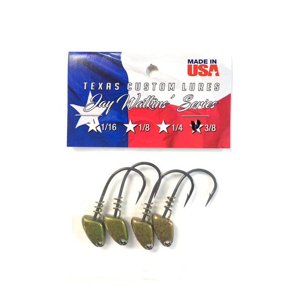 Texas Custom Lures Jighead- Watermelon Red (Multiple Sizes) Watermelon Red 3/8-3/0
