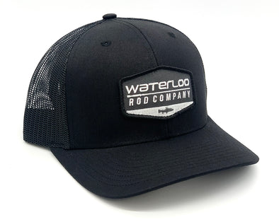 Waterloo Black on Black Cap - Badge Logo