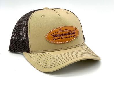 Waterloo Khaki and Coffee Cap - Leather Redfish Patch